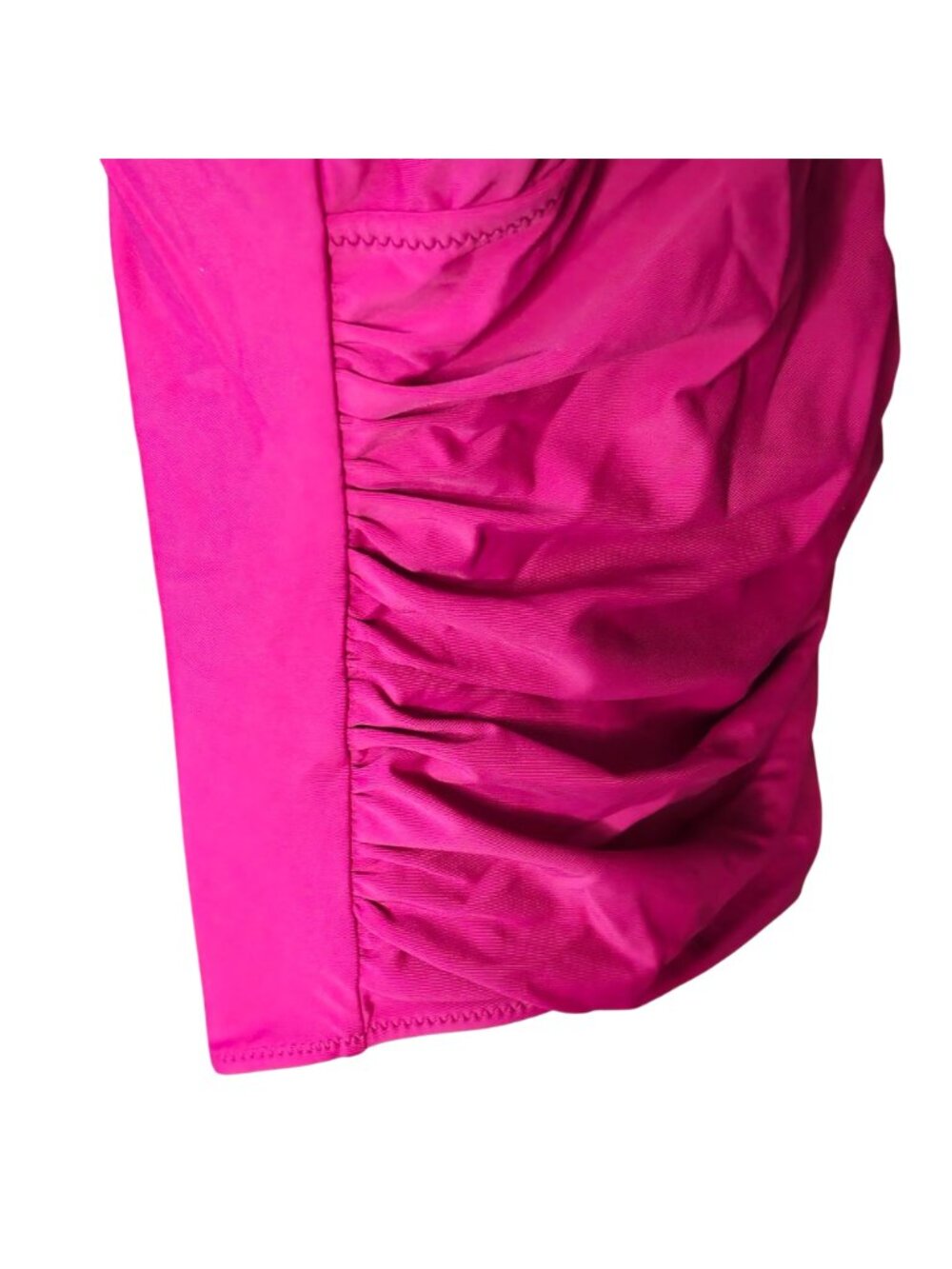 One Piece Figure Flattering Swimsuit M Red Fuchsia Ruffled Adjustable Ruched - Picture 3 of 9